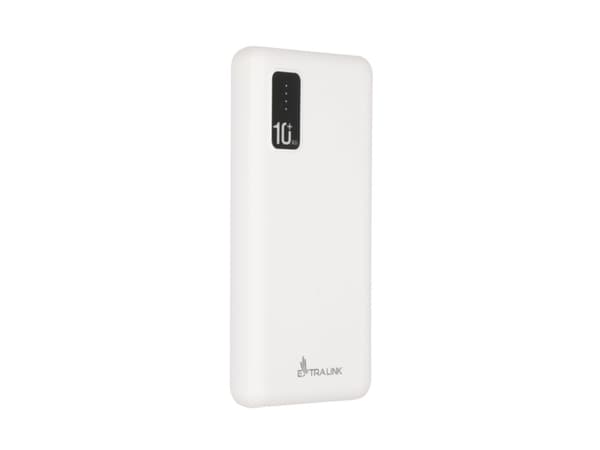 Extralink EPB-098W - Strömförsörjningsbank - 10000 mAh - 2.1 A - 2 utdatakontakter (USB) - vit