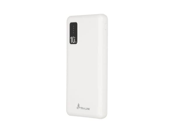 Extralink EPB-098W - Strömförsörjningsbank - 10000 mAh - 2.1 A - 2 utdatakontakter (USB) - vit