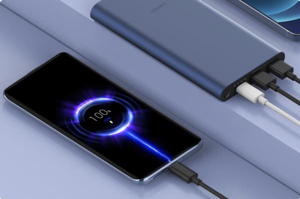 Xiaomi PB100DPDZM - Strømbank - 10000 mAh - 22.5 watt - 3 A - PD, QC 3.0 - 3 utgangskontakter (2 x USB, 24 pin USB-C) - blå