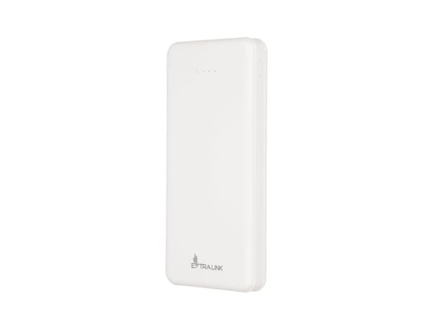 Extralink EPB-078W - Strömförsörjningsbank - 10000 mAh - 10 Watt - 2.1 A - 2 utdatakontakter (USB) - vit