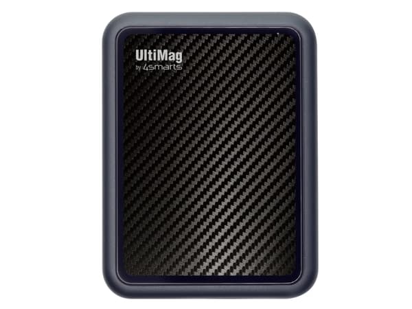 4smarts UltiMAG Lucid - Trådløs nødlader - karbon - Li-pol - 5000 mAh - 18 watt - 3 A - PD, QC 3.0, AFC - på kabel: USB-C - grå, svart