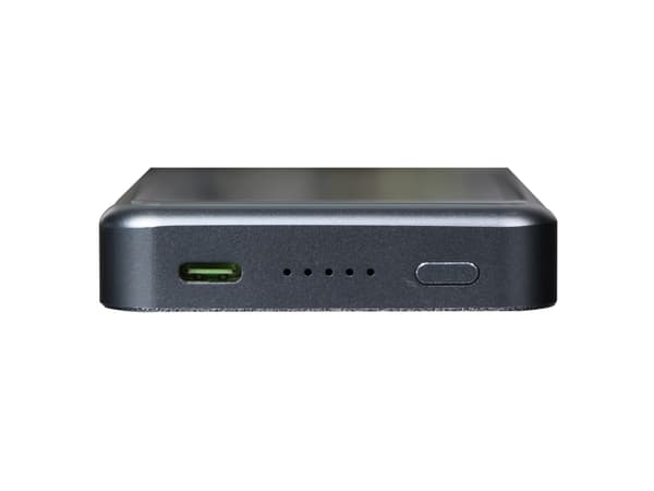 4smarts UltiMAG Lucid - Trådløs nødlader - karbon - Li-pol - 5000 mAh - 18 watt - 3 A - PD, QC 3.0, AFC - på kabel: USB-C - grå, svart