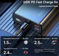 Miniatyrbild 5 av 7: Power bank 65WPRO för smartphone och bärbara datorer, 30000mAh, Quickcharge, 1 USB-C, 2 USB-A