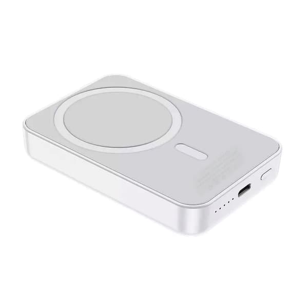 Powerbank Magnetisk med Trådlös Laddning 10000 mAh - Vit
