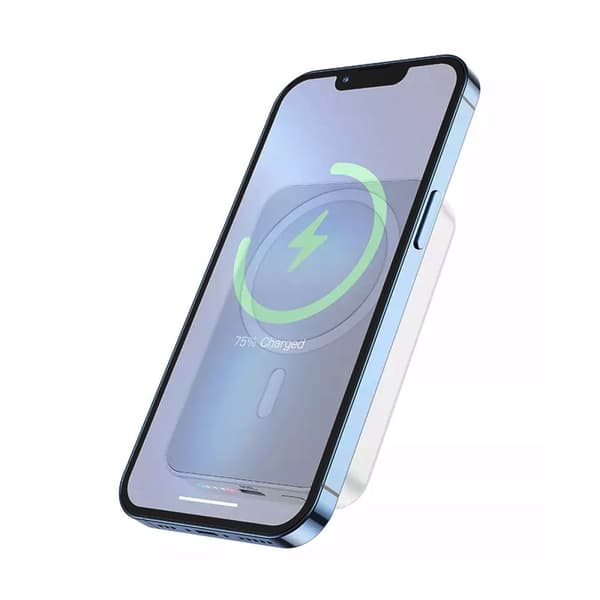 Powerbank Magnetisk med Trådlös Laddning 10000 mAh - Vit