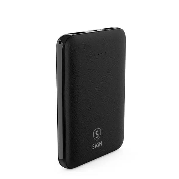 SiGN Ultratunn Powerbank 5000mAh - Svart