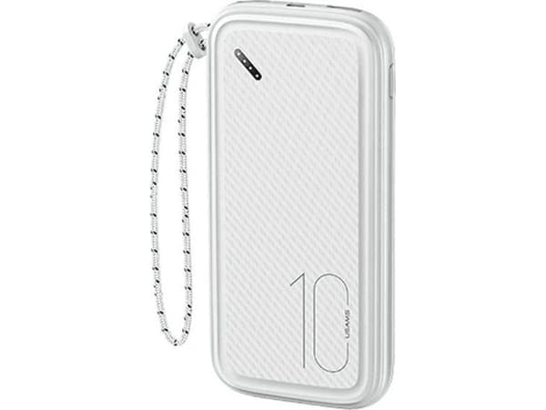 USAMS Powerbank PB56 10000mAh 2xUSB / USB-C / MicroUSB Fast Charge white/white 10KCD15002 (US-CD150)