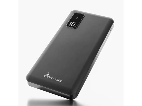 Extralink EPB-098B - Strømbank - 10000 mAh - 2.1 A - 2 utgangskontakter (USB) - svart