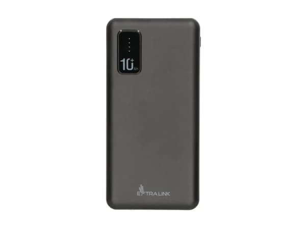 Extralink EPB-098B - Strømbank - 10000 mAh - 2.1 A - 2 utgangskontakter (USB) - svart
