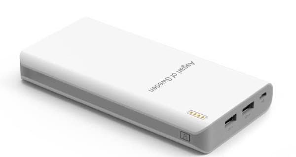 Kraftfull Powerbank G4, 20000 mAh, laddningsindikator, 3 USB-portar, Asgari
