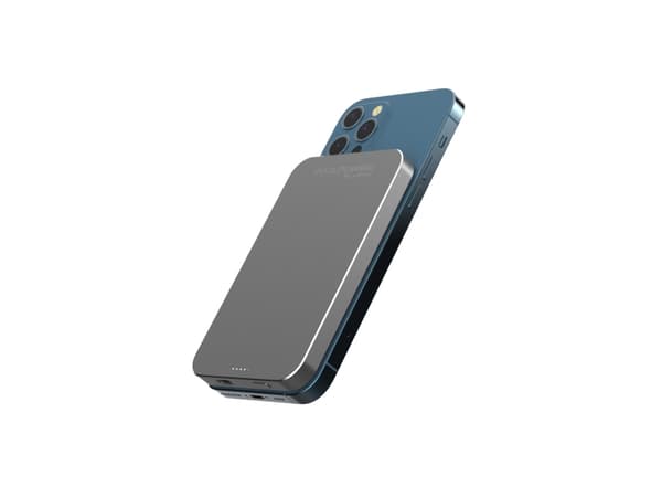 RealPower PB-5000 Mag, 5000 mAh, Lithium Polymer (LiPo), Trådløs lading, Grå Grå