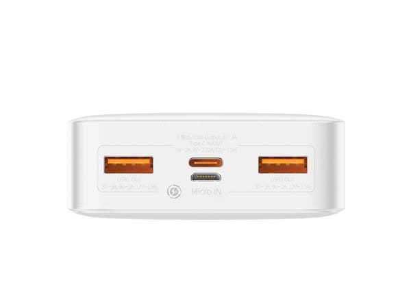 Baseus Bipow 20000 mAh 2xUSB USB-C 20W hvit