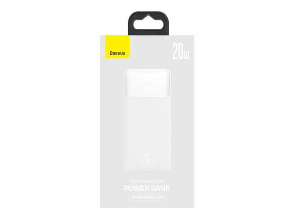 Baseus Bipow 20000 mAh 2xUSB USB-C 20W hvit