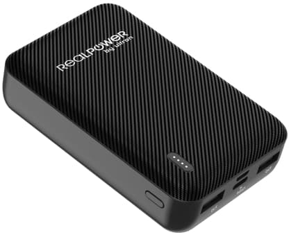 RealPower Powerbank PB-10000 SE schwarz 10.000mAh Sort