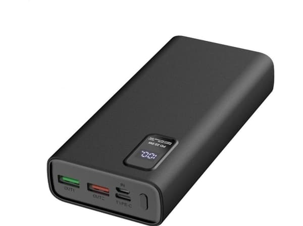 Eksternt batteri POWER BANK PLATINET 20000mAh (2xUSB; 1xType-C; QC3.0 22,5W) svart