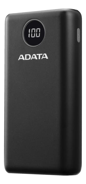 ADATA Powerbank, svart (AP20000QCD-DGT-CBK) Sort