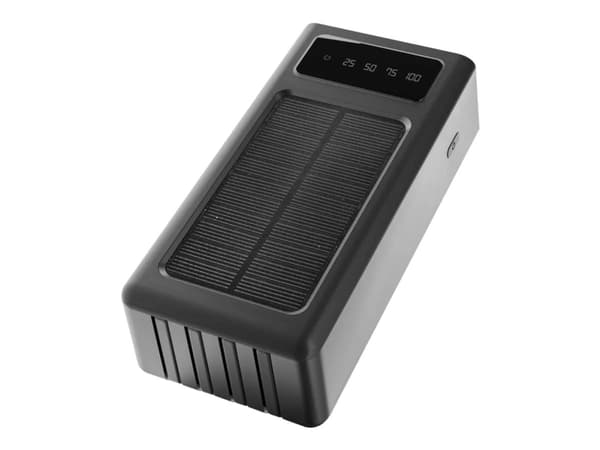 Extralink EPB-093 - Strømbank - 30000 mAh - 10 watt - 2.1 A - 3 utgangskontakter (2 x USB, 24 pin USB-C) - svart Sort