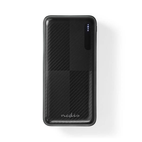 Nedis Power Bank | 20000 mAh | 1.5 / 2.0 / 3.0 A | Antall utganger: 2 | Utgangstilkobling: 1x USB-A / 1x USB-C™ | Inngangstilkobling: 1x Micro USB / 1