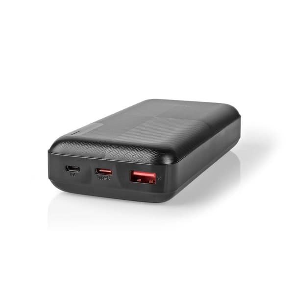 Nedis Power Bank | 20000 mAh | 1.5 / 2.0 / 3.0 A | Antall utganger: 2 | Utgangstilkobling: 1x USB-A / 1x USB-C™ | Inngangstilkobling: 1x Micro USB / 1
