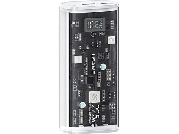 USAMS Powerbank 9000mAh PD 20W QC3.0+PD Dual-Port Fast Charge baltos spalvos10KCD18902 (US-CD189)