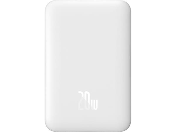 Baseus Magnetic Mini, 10000 mAh, Trådlös laddning, 20 W, Vit