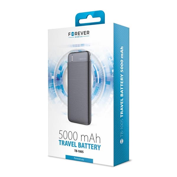 5000mAh Forever Powerbank till Mobiltelefoner & Surfplattor Svart