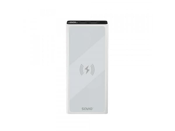 Savio powerbank BA-06 10000 mAh induktiv lading, 10000 mAh, litiumpolymer (LiPo), Hvid