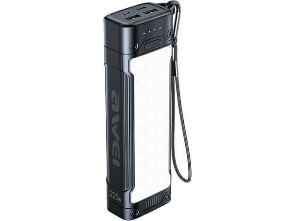 Powerbank Awei AWEI PowerBank P175K 20000mAh 22.5W czarny/black 2xUSB/PD + lampka LED