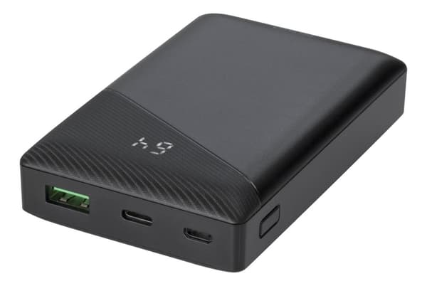 Powerbank 10.000 mAh hurtiglading 1x USB-A 1x USB-C Sort