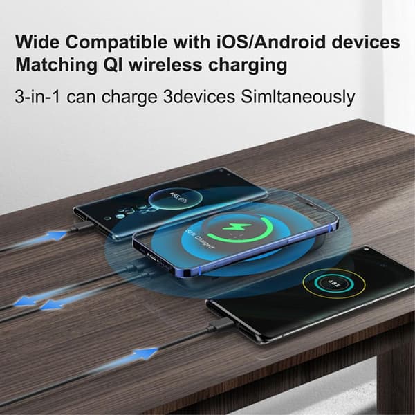 15W trådløs oplader 10000mAh Power Bank PD 20W QC 22.5W bærbar
