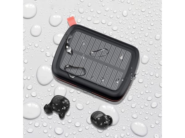 Choetech hodetelefoner Choetech TWS trådløse hodetelefoner, vanntette med solcellepanel og innebygd 2500mAh strømbank, svart (BH-T05)