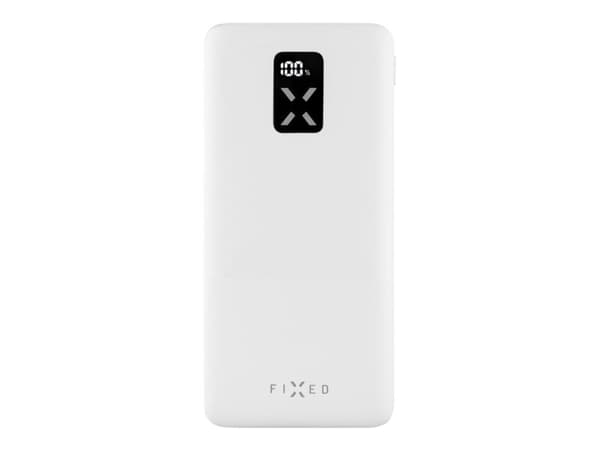 FIXED Zen - Strømbank - 10000 mAh - 20 watt - 5 A - PD - 3 utgangskontakter (2 x USB, 24 pin USB-C) - hvit