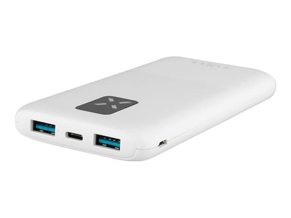 FIXED Zen - Strømbank - 10000 mAh - 20 watt - 5 A - PD - 3 utgangskontakter (2 x USB, 24 pin USB-C) - hvit