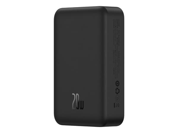 Baseus Magnetic Mini, 20000 mAh, Power Delivery, Trådløs lading, 20 W, Sort