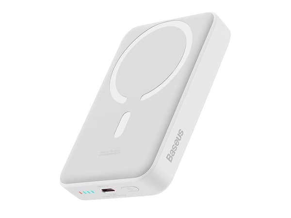 Baseus Magnetic Mini, 10000 mAh, Power Delivery, Quick Charge 3.0, Trådløs lading, 3,85 V, 30 W, Hvit Hvit