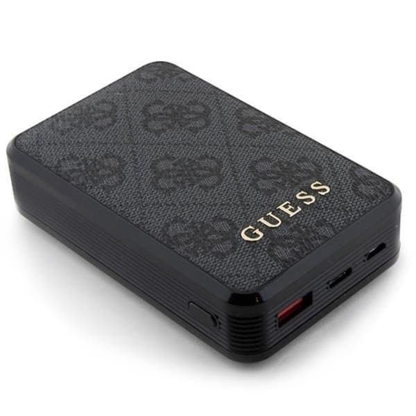 Guess Powerbank 18W 10000mAh 4G Läder Metal Logo - Svart