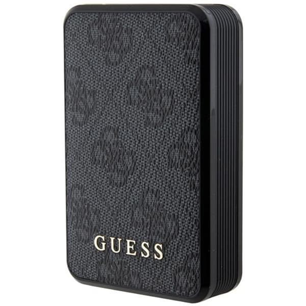 Guess Powerbank 18W 10000mAh 4G Läder Metal Logo - Svart