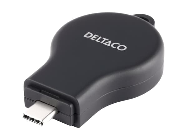 DELTACO - Strømbank - 3-i-1, magnetisk - 5000 mAh - 19.25 Wh - 18 watt - 3 utgangskontakter (hodetelefonkontakt, 24 pin USB-C, trådløs lading) - svar