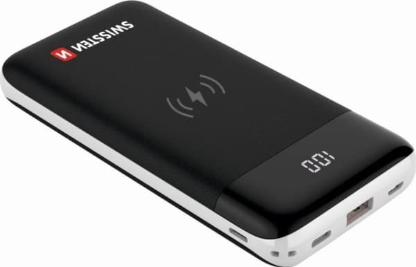 Swissten SV0153263010, 10000 mAh, Trådløs lading, Sort