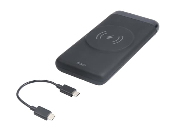 Ulkoinen akku DELTACO, langaton, 10 000 mAh, 1x USB-A, 1x USB-C PD, mag. / PB-Q1003