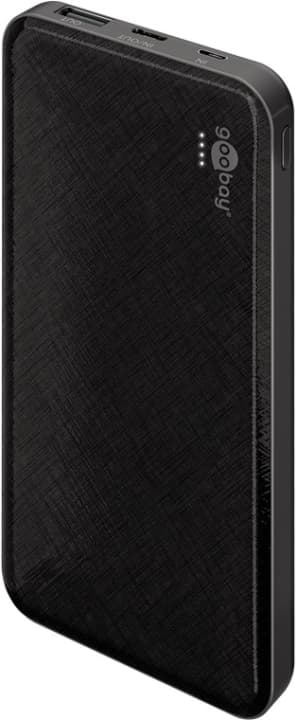 Goobay Powerbank Slimline 10.000 mAh kraftfulla 10 000 mAh i en praktisk och kompakt design med statusljusdioder musta