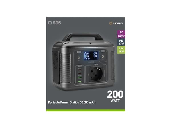 Sbs Portable 200W charging station. Sort