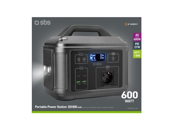 Sbs Portable 600W charging station. Sort