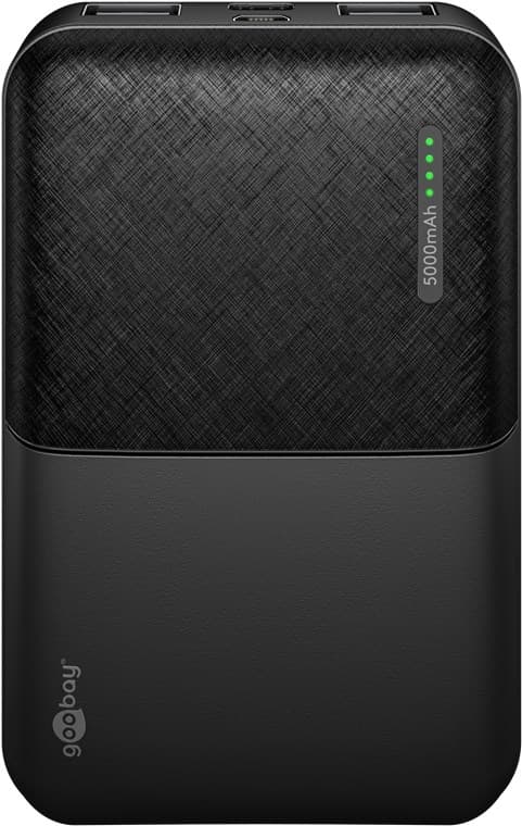 Goobay Powerbank compact 5.000 mAh praktisk og plassbesparende design med 5.000 mAh, perfekt for reiser