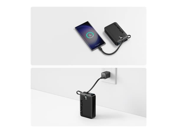 Anker 335 - Strömförsörjningsbank - 20000 mAh - 74 Wh - 22.5 Watt - 3 A - 3 utdatakontakter (USB, 2 x USB-C) - svart