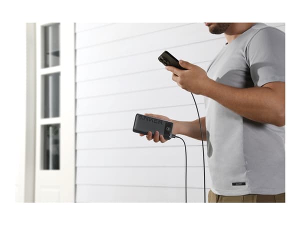 Anker PowerCore - Strømbank - 20000 mAh - 2 utgangskontakter (24 pin USB-C) - svart Sort