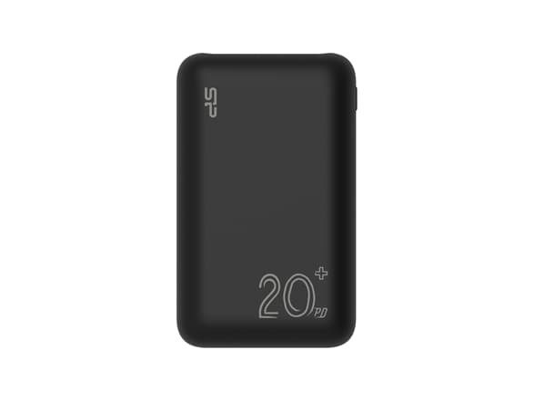 Silicon Power QS58 - Strømbank - 20000 mAh - 77 Wh - 20 watt - 3 A - PD, QC 3.0 - 3 utgangskontakter (2 x USB, 24 pin USB-C) - svart