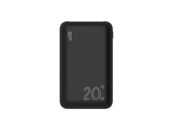 Silicon Power QS58 - Strømbank - 20000 mAh - 77 Wh - 20 watt - 3 A - PD, QC 3.0 - 3 utgangskontakter (2 x USB, 24 pin USB-C) - svart
