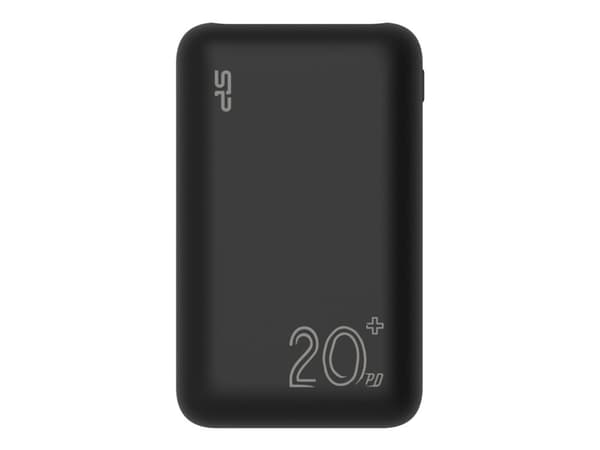 Silicon Power QS58 - Strømbank - 20000 mAh - 77 Wh - 20 watt - 3 A - PD, QC 3.0 - 3 utgangskontakter (2 x USB, 24 pin USB-C) - svart Sort