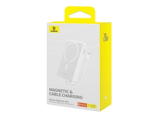 Baseus Powerbank Baseus Magnetic Mini Magnetic Powerbank 10000mAh 20W MagSafe (hvit)